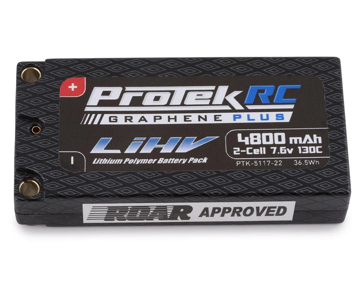 ProTek RC 2S HV 7.6V 4800mAh 130C Si-Graphene LCG Shorty LiPo Batería con conectores de 5 mm